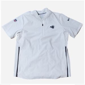 Nike NFL RAMS lightweight Men's White Quarter-Zip Jersey